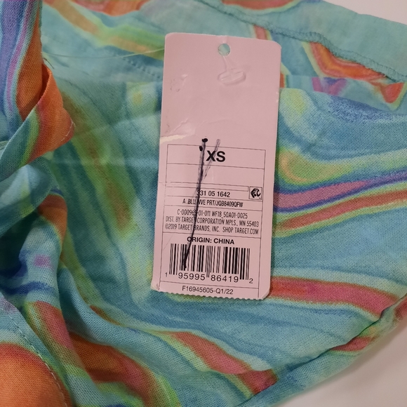 Wild Fable Wrap Skirt Women's Size XS Blue Print Mini Casual - Picture 9 of 10